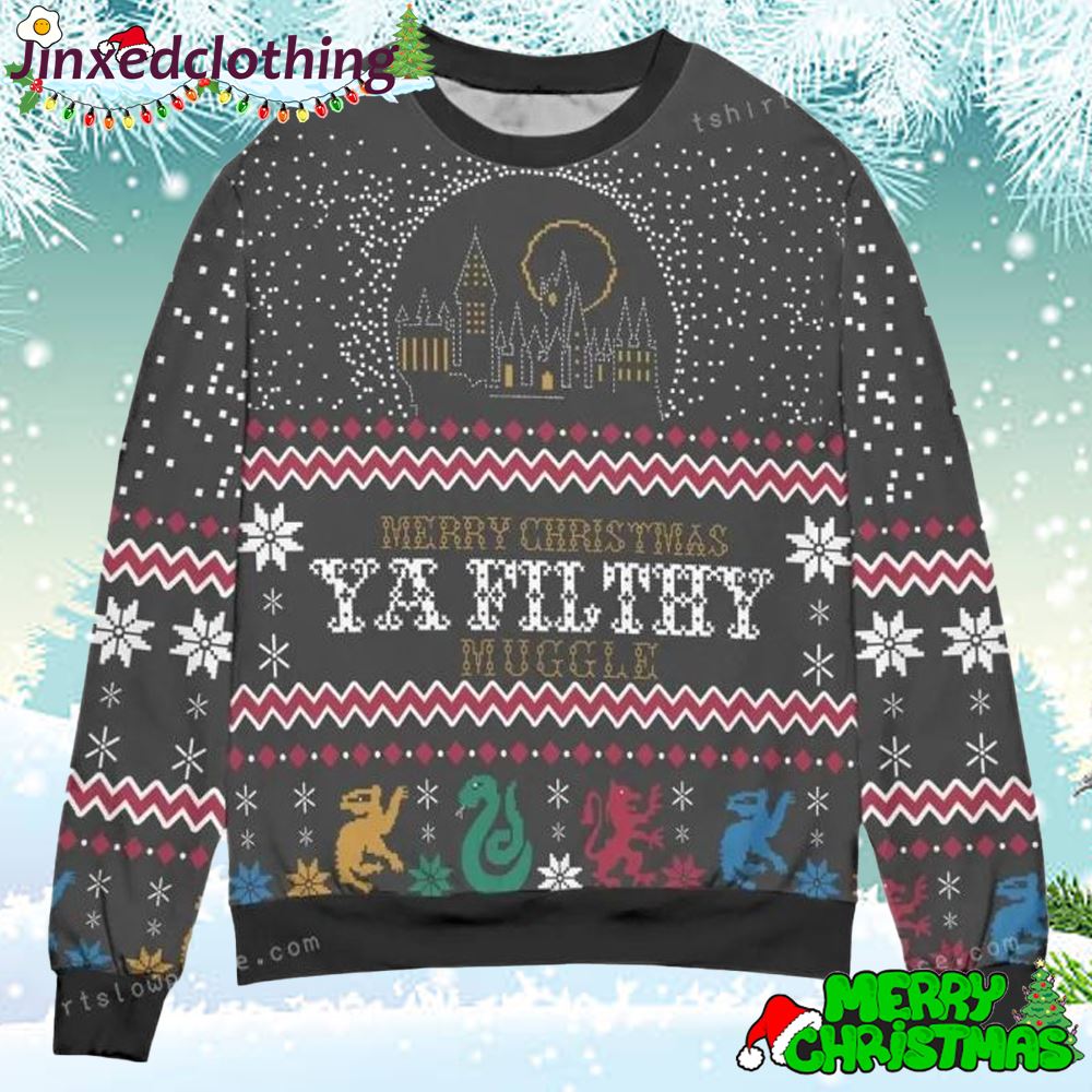 Merry Christmas Ya Filthy Muggle Hogwarts Harry Potter Christmas Ugly Sweater Party 